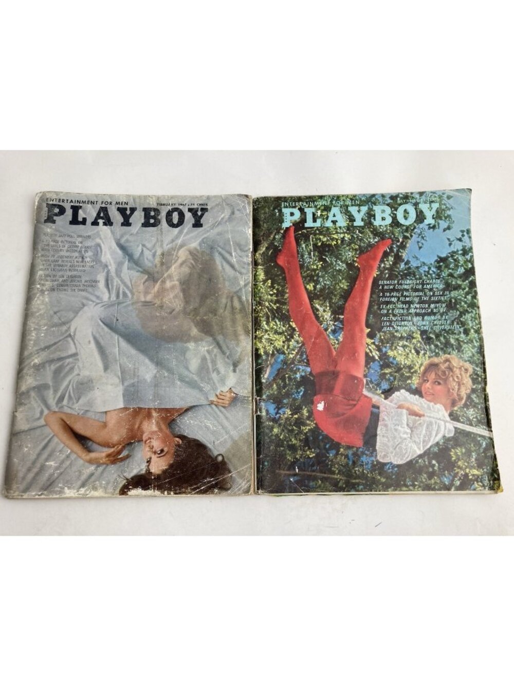 -2 Playboy Magazines Feb 1967, July 1968 Centerfold Vargas Girl Casino Royale